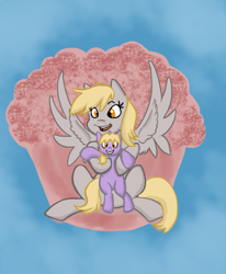 Size: 749x909 | Tagged: safe, artist:mintworth, derpy hooves, dinky hooves, pegasus, pony, equestria's best mother, female, mare