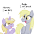 Size: 500x500 | Tagged: safe, artist:equestria-prevails, derpy hooves, dinky hooves, pegasus, pony, unicorn, derp, duo, equestria's best mother, female, filly, mare, mother and child, mother and daughter, parent and child, simple background, transparent background
