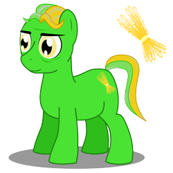 Size: 1000x1000 | Tagged: safe, oc, oc only, oc:dr. wheat germ, earth pony, pony, chubby, cutie mark, fat, food, male, obese, old, shadow, simple background, smiling, solo, stallion, transparent background, vector, wheat