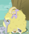 Size: 600x700 | Tagged: safe, artist:mewcherrii, derpy hooves, dinky hooves, pegasus, pony, duo, equestria's best mother, female, flying lesson, food, hay, haystack, mare, mother and child, mother and daughter, muffin, parent and child