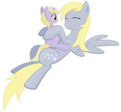 Size: 1444x1333 | Tagged: safe, artist:isegrim87, derpy hooves, dinky hooves, pegasus, pony, equestria's best mother, female, mare