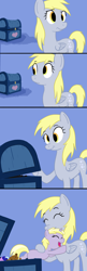 Size: 1080x3332 | Tagged: safe, artist:poniker, derpy hooves, dinky hooves, pegasus, pony, chest, comic, equestria's best mother, female, hide and seek, hug, mare