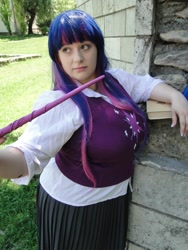 Size: 768x1024 | Tagged: safe, artist:alienpinupgirl, twilight sparkle, human, bbw, chubby, cosplay, fat, irl, irl human, photo, photography, solo, wand