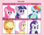 Size: 716x552 | Tagged: safe, applejack, fluttershy, pinkie pie, rainbow dash, rarity, twilight sparkle, earth pony, pegasus, pony, unicorn, 6 pony meme, exploitable meme, fat, meme