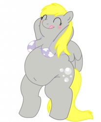 Size: 1059x1280 | Tagged: safe, artist:bunearyk, derpy hooves, anthro, aderpose, belly, belly button, bikini, clothes, fat, swimsuit