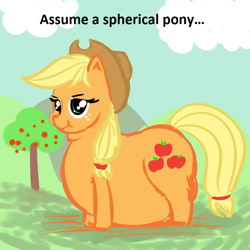 Size: 800x800 | Tagged: safe, artist:metalforever, applejack, earth pony, pony, applefat, fat, joke, math