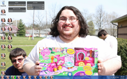 Size: 1440x900 | Tagged: safe, pinkie pie, human, brony, brony of happiness, computer, fat, irl, my little pony logo, photo, windows, windows 7