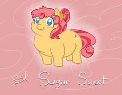 Size: 500x390 | Tagged: safe, artist:glwuffie, artist:pudgeysabertooth, oc, earth pony, pony, ask sugar sweet, fat, sugar sweet