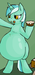 Size: 424x902 | Tagged: safe, artist:de-flator, edit, lyra heartstrings, belly, cinnamon bun, fat, inflation, solo, stuffing