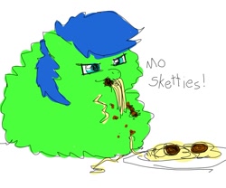 Size: 809x673 | Tagged: safe, fluffy pony, amputee, fat, fluffy pony original art, spaghetti, stump