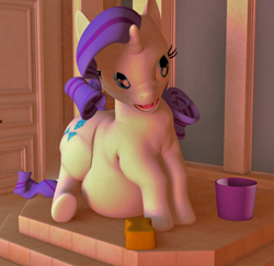 Size: 590x573 | Tagged: safe, artist:eggo81194, rarity, pony, unicorn, fat, female, horn, mare, white coat