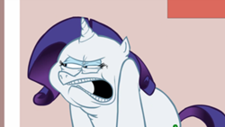 Size: 320x180 | Tagged: safe, artist:hotdiggedydemon, rarity, pony, unicorn, .mov, angry, dress.mov, fat, pony.mov, slaverty, solo