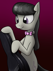 Size: 1500x2000 | Tagged: safe, artist:dazko, octavia melody, earth pony, pony, female, gradient background, mare, musical instrument, solo, solo female