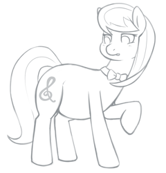 Size: 736x766 | Tagged: safe, artist:redintravenous, octavia melody, earth pony, pony, chubby, fat, fatavia, monochrome, solo