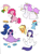 Size: 1280x1656 | Tagged: safe, artist:cold-blooded-twilight, artist:hazama, applejack, fluttershy, pinkie pie, princess celestia, princess luna, rainbow dash, rarity, twilight sparkle, alicorn, earth pony, pegasus, pony, unicorn, belly, big belly, carrot, chubby, chubby cheeks, chubbylestia, colored, crumbs, donut, drool, fat, heart, mane six, pie, pudgy pie, raritubby, stuffed, stuffing, twilard sparkle, wide hips