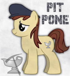 Size: 346x380 | Tagged: safe, oc, oc only, oc:pit pone, britain, british, coal, england, english, fat, gravy, pit pony, solo