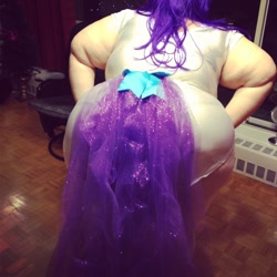 Size: 1280x1280 | Tagged: safe, artist:juicyjacqulyn, rarity, human, ass, cosplay, fat, irl, irl human, photo, raritubby, solo