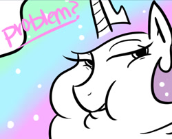 Size: 500x406 | Tagged: artist needed, safe, princess celestia, alicorn, pony, chubby cheeks, chubbylestia, double chin, fat, problem, solo