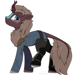 Size: 2100x2100 | Tagged: safe, artist:crimmharmony, oc, oc only, kirin, fallout equestria, commission, simple background, solo, transparent background