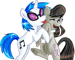 Size: 900x716 | Tagged: safe, artist:shadow-rhapsody, dj pon-3, octavia melody, vinyl scratch, earth pony, pony, unicorn, female, lesbian, licking, mare, scratchtavia, shipping, simple background, transparent background