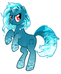 Size: 780x950 | Tagged: safe, artist:amberbewildered, dj pon-3, vinyl scratch, pony, unicorn, female, glare, mare, neopets, rearing, simple background, smirk, solo, transparent background, water