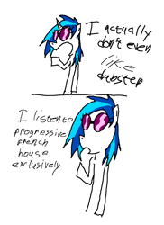 Size: 800x1100 | Tagged: safe, artist:ihatemikegnash, dj pon-3, vinyl scratch, pony, unicorn, female, glasses, mare, solo, two toned mane, white coat