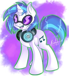 Size: 900x1000 | Tagged: dead source, safe, artist:asafary, dj pon-3, vinyl scratch, pony, unicorn, headphones, solo