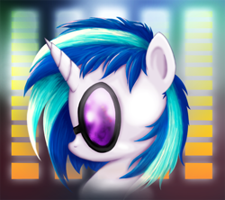 Size: 700x622 | Tagged: safe, artist:macflash2, dj pon-3, vinyl scratch, pony, unicorn, equalizer, female, horn, mare, white coat