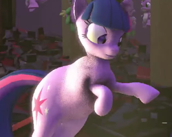 Size: 545x437 | Tagged: safe, artist:argodaemon, twilight sparkle, 3d, fat, size problem, source filmmaker, wat, what has science done