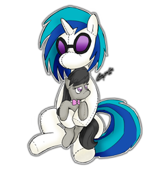 Size: 638x683 | Tagged: safe, artist:claireannecarr, dj pon-3, octavia melody, vinyl scratch, earth pony, pony, unicorn, plushie