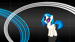 Size: 1920x1080 | Tagged: safe, artist:sirpayne, dj pon-3, vinyl scratch, pony, unicorn, abstract background, solo, wallpaper