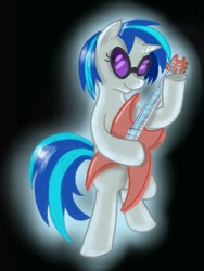 Size: 600x800 | Tagged: safe, artist:osakaoji, dj pon-3, vinyl scratch, pony, unicorn, guitar, solo