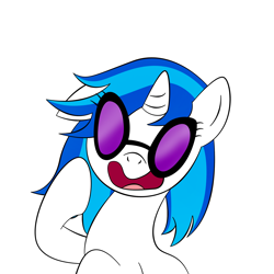 Size: 2000x2000 | Tagged: safe, artist:zomgitsalaura, dj pon-3, vinyl scratch, pony, unicorn, high res, simple background, solo, white background