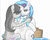 Size: 747x601 | Tagged: safe, artist:colorlesscupcake, dj pon-3, octavia melody, vinyl scratch, earth pony, pony, unicorn, black mane, female, gray coat, horn, mare, two toned mane, white coat