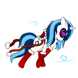 Size: 2000x2000 | Tagged: safe, artist:zomgitsalaura, dj pon-3, vinyl scratch, pony, unicorn, christmas, high res, simple background, solo, transparent background