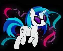 Size: 2000x1616 | Tagged: safe, artist:zomgitsalaura, dj pon-3, vinyl scratch, pony, unicorn, black background, simple background, solo