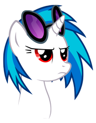 Size: 3632x4661 | Tagged: safe, artist:eugene-joe-c, dj pon-3, vinyl scratch, pony, unicorn, female, horn, mare, simple background, solo, sunglasses, transparent background, unimpressed, vector