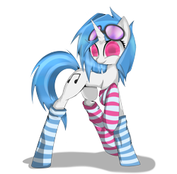 Size: 3027x2979 | Tagged: safe, artist:prozenconns, dj pon-3, vinyl scratch, pony, unicorn, clothes, high res, simple background, socks, solo, striped socks, transparent background