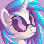 Size: 150x150 | Tagged: safe, artist:pix3m, dj pon-3, vinyl scratch, pony, unicorn, bust, pixel art, portrait, solo