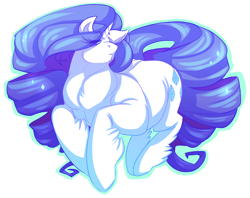 Size: 900x713 | Tagged: safe, artist:morkemime, rarity, pony, unicorn, chubby, fat, fluffy, impossibly long hair, impossibly long tail, long mane, long tail, majestic as fuck, plump, solo