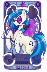 Size: 654x1000 | Tagged: safe, artist:hezaa, dj pon-3, vinyl scratch, pony, unicorn, equalizer, modern art, nouveau