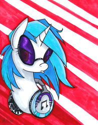 Size: 900x1155 | Tagged: safe, artist:divinisity, dj pon-3, vinyl scratch, pony, unicorn, female, horn, mare, solo