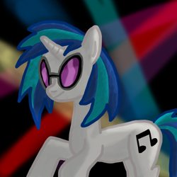 Size: 2400x2400 | Tagged: safe, artist:darkm0neo, dj pon-3, vinyl scratch, pony, unicorn, high res, solo