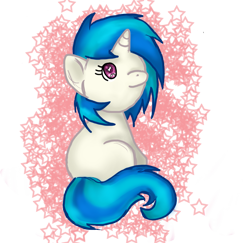 Size: 1233x1199 | Tagged: safe, artist:chiuuchiuu, dj pon-3, vinyl scratch, pony, unicorn, filly, solo