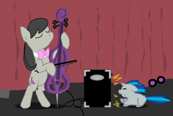 Size: 1334x891 | Tagged: safe, artist:fluffsplosion, dj pon-3, octavia melody, vinyl scratch, earth pony, fluffy pony, pony, unicorn