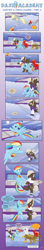 Size: 945x5387 | Tagged: safe, artist:sorcerushorserus, derpy hooves, dumbbell, gilda, rainbow dash, griffon, pegasus, pony, comic:dash academy, comic, douchebag, female, flying, male, mare, stallion