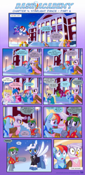 Size: 1183x2442 | Tagged: safe, artist:sorcerushorserus, derpy hooves, firefly, fluttershy, gilda, pokey pierce, rainbow dash, surprise, griffon, pegasus, pony, unicorn, comic:dash academy, g1, argie ribbs, artificial wings, augmented, baby ribbs, clothes, comic, douchebag, dress, female, g1 to g4, generation leap, magic, magic wings, male, mare, rapist, stallion, wings