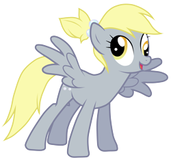 Size: 5000x4676 | Tagged: safe, artist:jennieoo, derpy hooves, pegasus, pony, absurd resolution, alternate hairstyle, female, mare, ponytail, simple background, solo, spread wings, transparent background, vector, wings