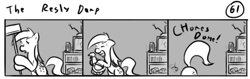 Size: 802x253 | Tagged: safe, artist:tetrapony, derpy hooves, pegasus, pony, comic:the daily derp, broom, comic, female, mare, monochrome, solo, the resly derp