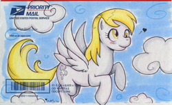 Size: 830x509 | Tagged: safe, artist:hezaa, derpy hooves, pegasus, pony, female, mare, solo, traditional art